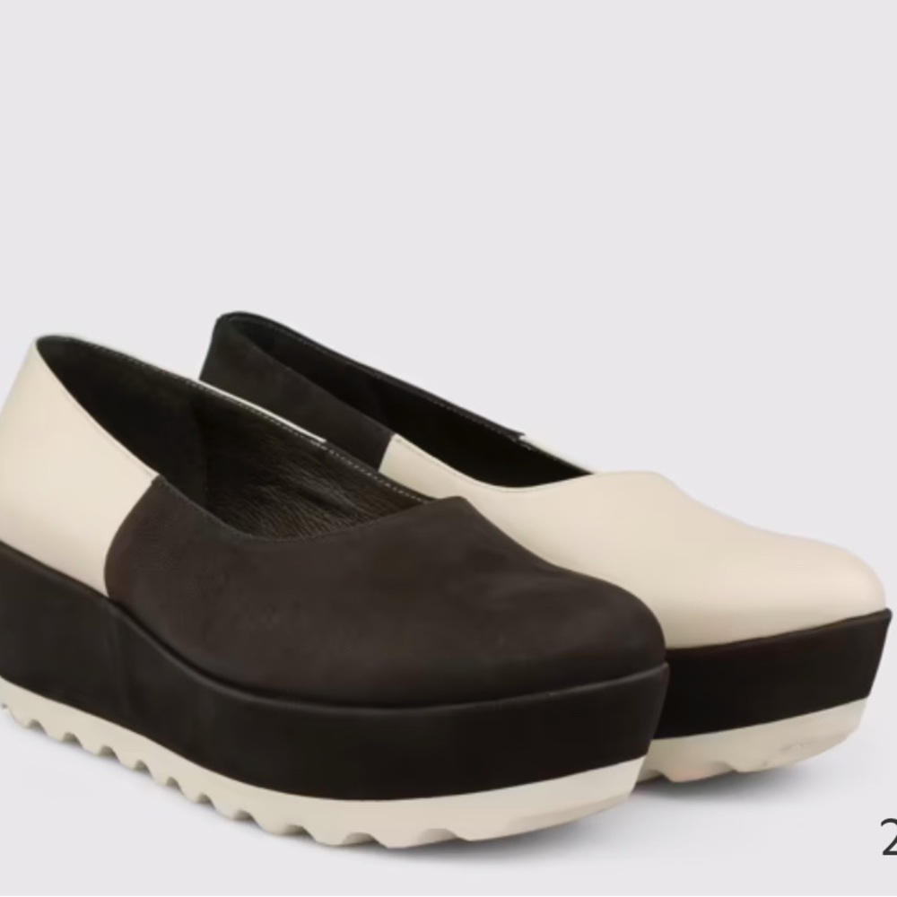 Camper Black and Cream Platform Shoes